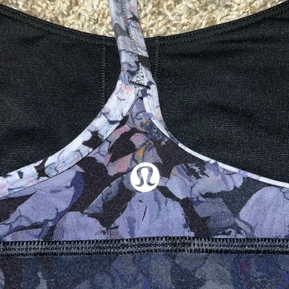 Lululemon Flow Y Bra Nulu Nightfall Blossom Multi Flow Y Loungline Bra Size 4 - Picture 8 of 9